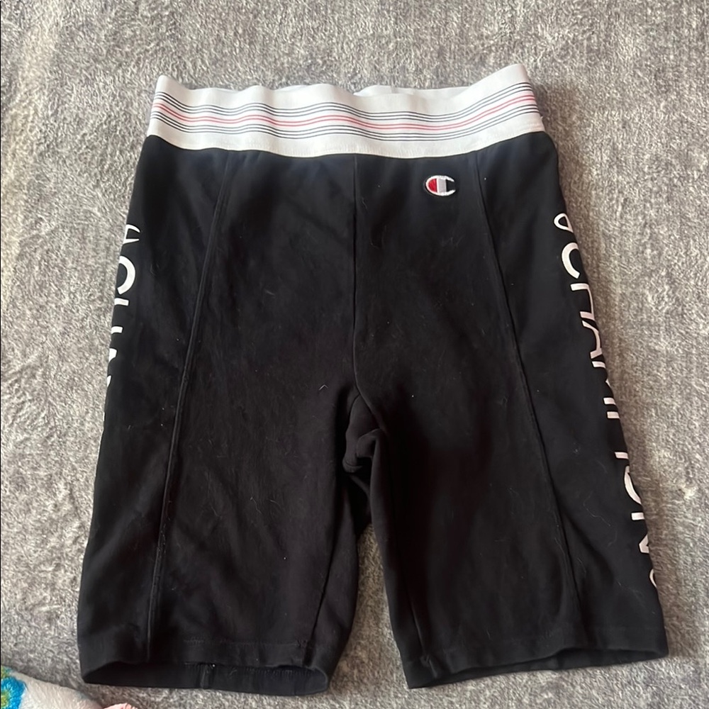 Champion Black Athletic Shorts with Elastic Waistband